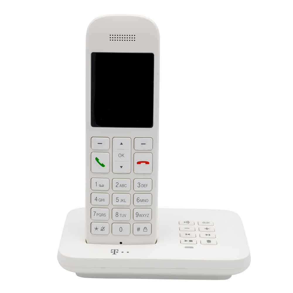 Telekom Sinus A12 Schnurlostelefon mit Anrufbeantworter - weiß Telekom Sinus A12 Schnurlostelefon mit Anrufbeantworter - weiß